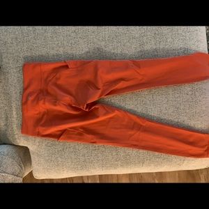 Orange lululemon leggings length 25inch for my shorter girls.